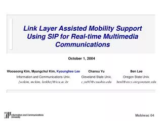 Link Layer Assisted Mobility Support Using SIP for Real-time Multimedia Communications
