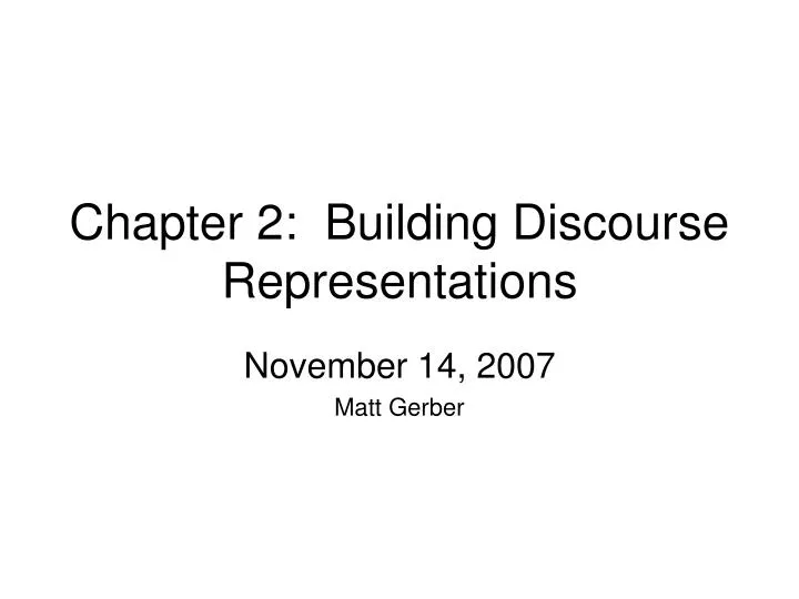 chapter 2 building discourse representations