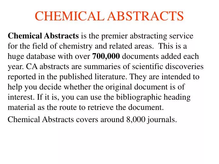 chemical abstracts