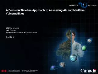 Etienne Vincent Neil Carson NORAD Operational Research Team April 2012