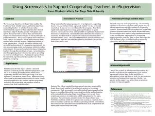 Using Screencasts to Support Cooperating Teachers in eSupervision