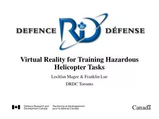 Virtual Reality for Training Hazardous Helicopter Tasks