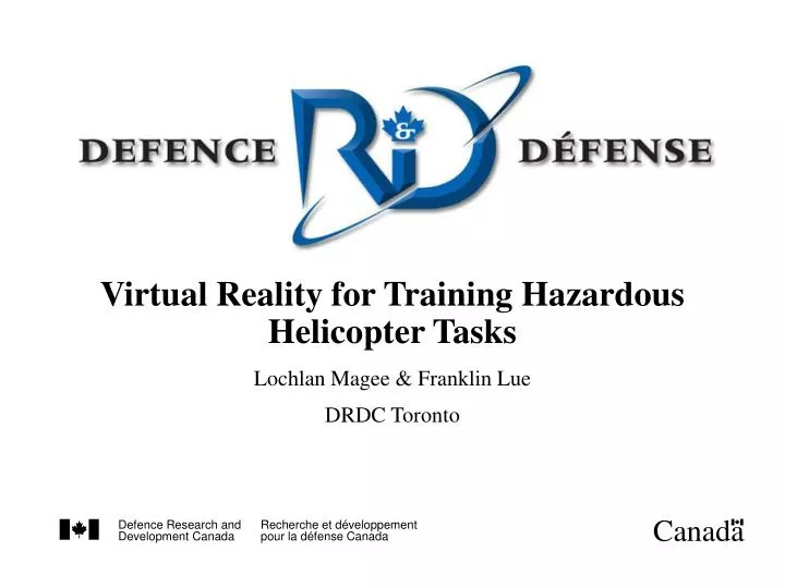 virtual reality for training hazardous helicopter tasks