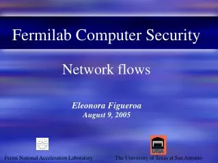 Fermilab Computer Security Network flows