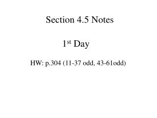 Section 4.5 Notes