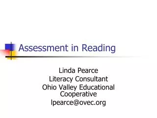 Assessment in Reading