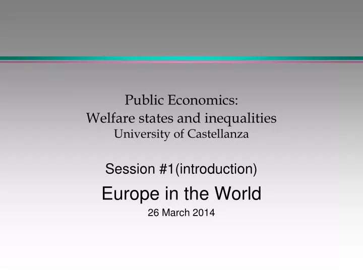 public economics welfare states and inequalities university of castellanza