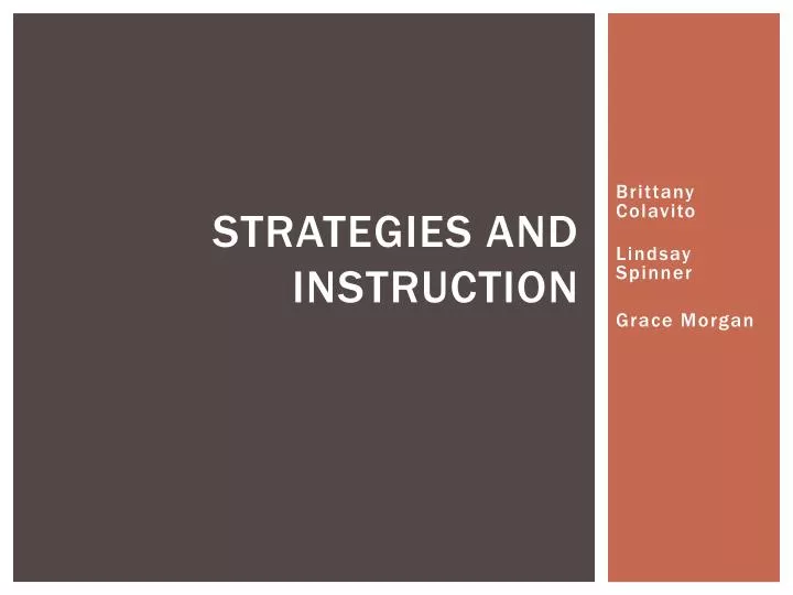 strategies and instruction