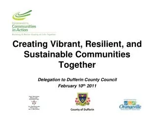 Creating Vibrant, Resilient, and Sustainable Communities Together