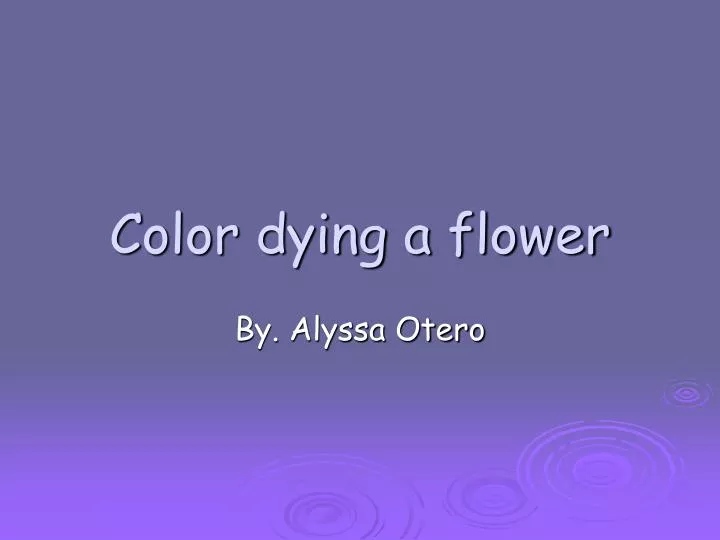 color dying a flower