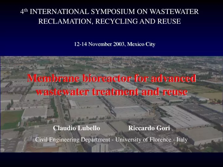 membrane bioreactor for advanced wastewater treatment and reuse