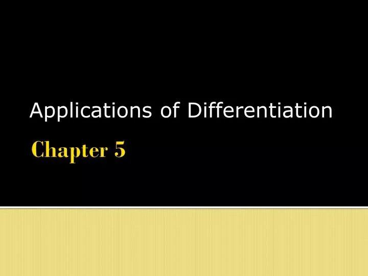 applications of differentiation