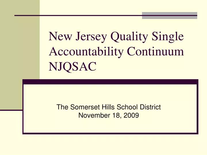 new jersey quality single accountability continuum njqsac