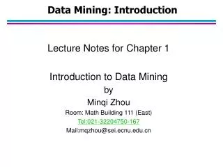 Data Mining: Introduction