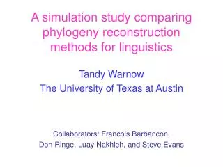 A simulation study comparing phylogeny reconstruction methods for linguistics