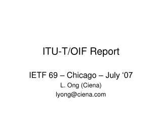 ITU-T/OIF Report
