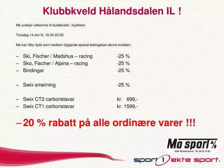 klubbkveld h landsdalen il