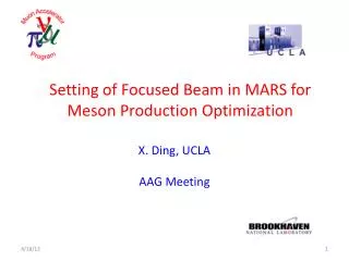 Setting of Focused Beam in MARS for Meson Production Optimization