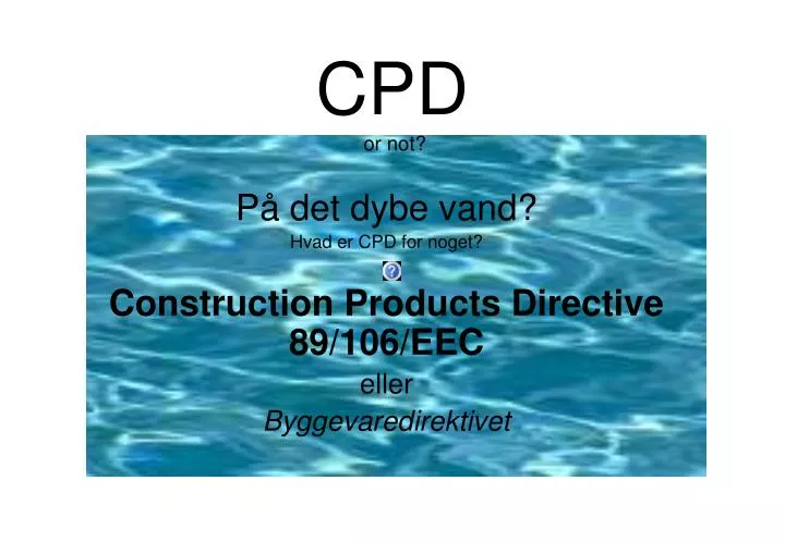 cpd or not