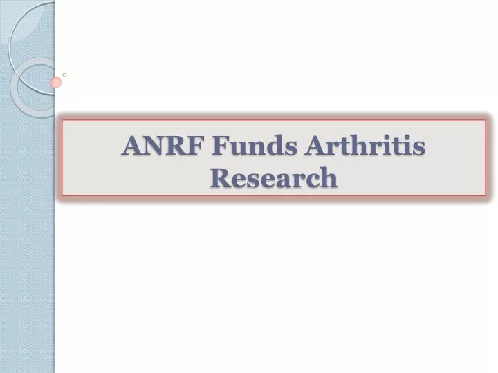 anrf funds arthritis research