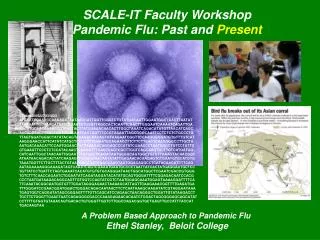 SCALE-IT Faculty Workshop Pandemic Flu: Past and Present A Problem Based Approach to Pandemic Flu