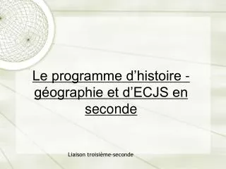 le programme d histoire g ographie et d ecjs en seconde