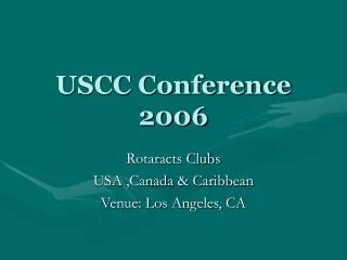 USCC Conference 2006