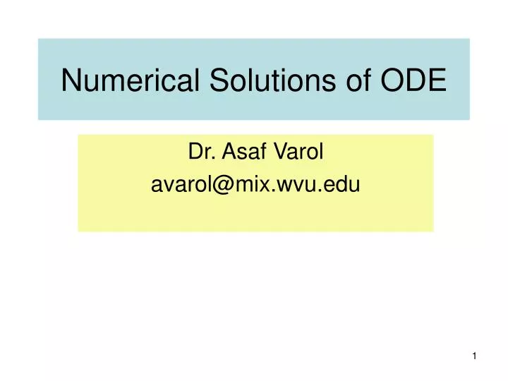 numerical solutions of ode