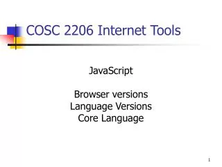COSC 2206 Internet Tools