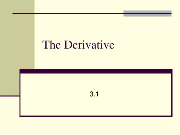 the derivative