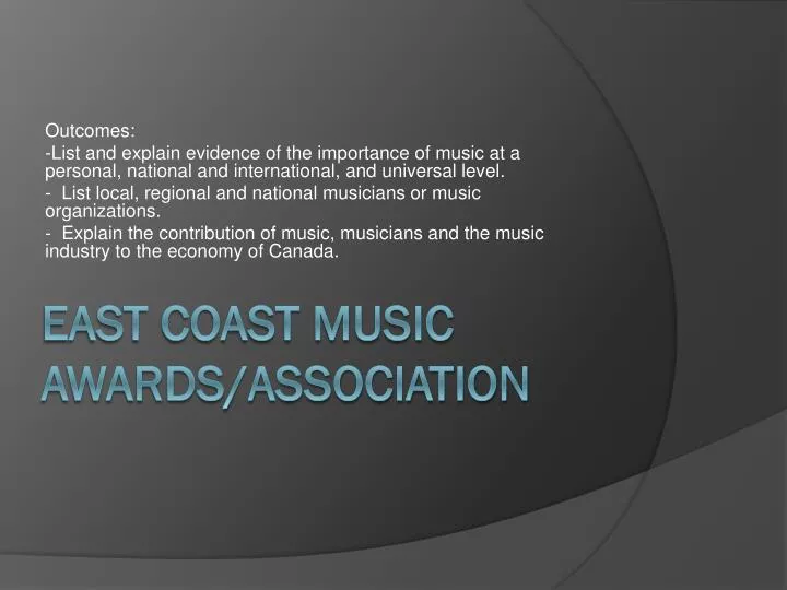 east coast music awards association