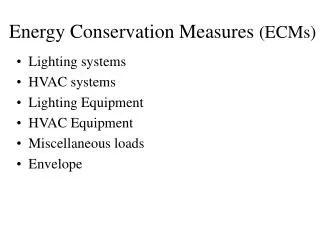 energy conservation measures ecms