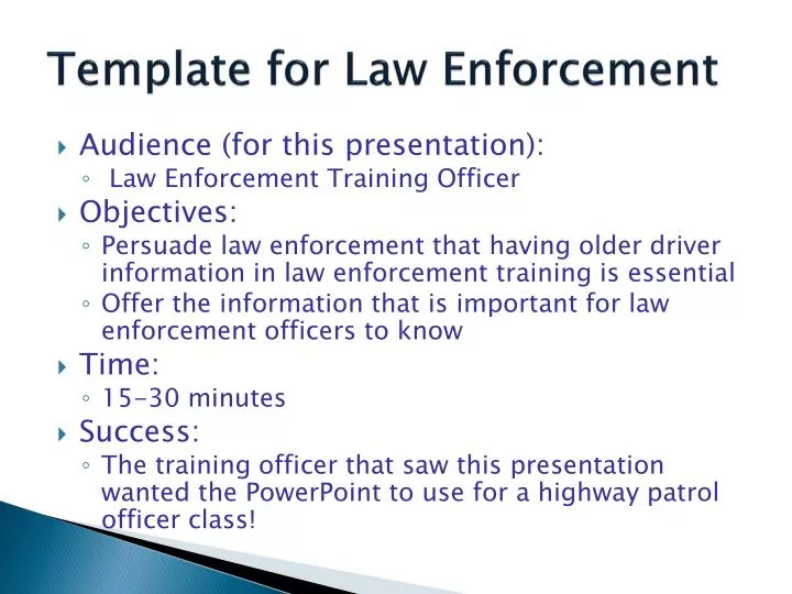 template for law enforcement