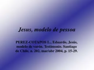 jesus modelo de pessoa