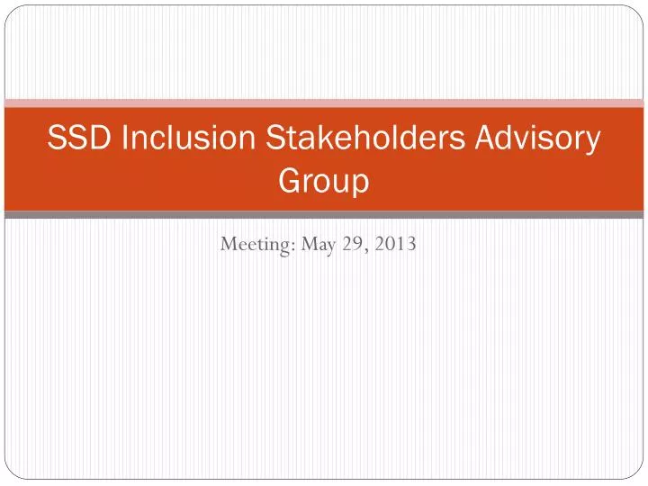 ssd inclusion stakeholders advisory group