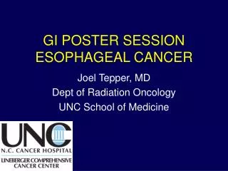 GI POSTER SESSION ESOPHAGEAL CANCER