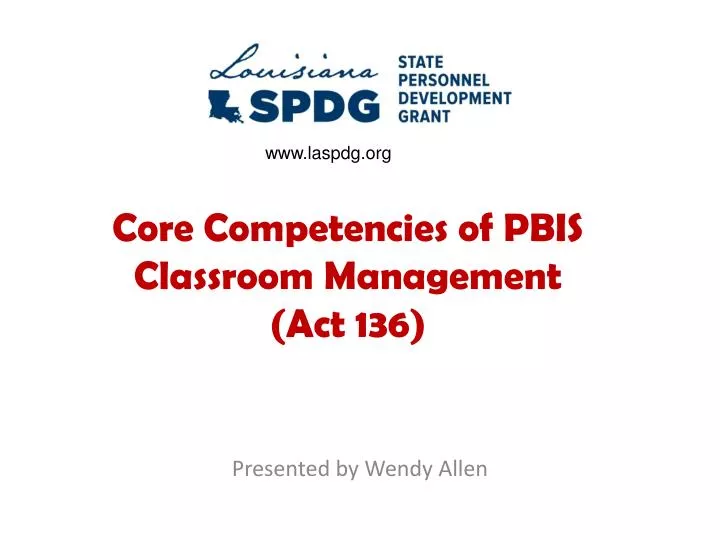 core competencies of pbis classroom management act 136