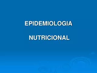 epidemiologia nutricional