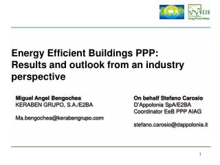 Energy Efficient Buildings PPP: Results and outlook from an industry perspective