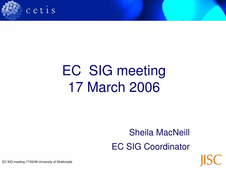 ec sig meeting 17 march 2006