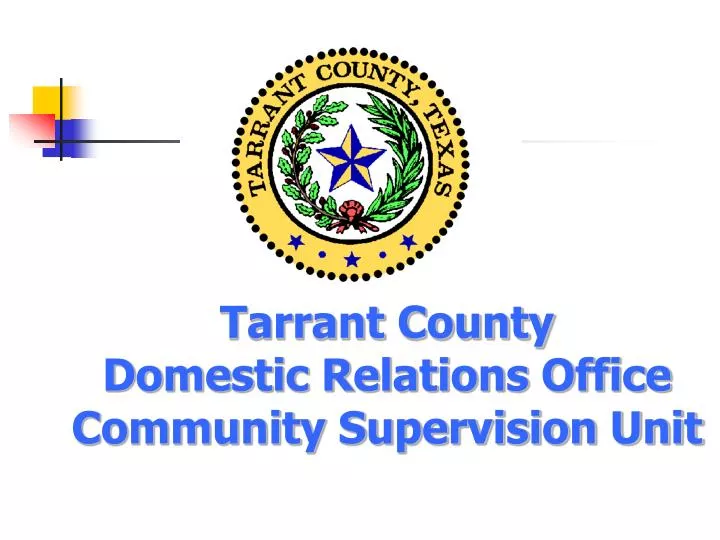 tarrant county domestic relations office community supervision unit