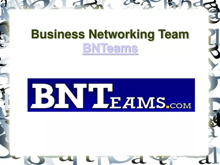 business networking team bnteams