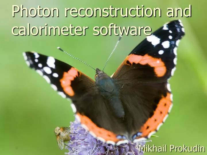 photon reconstruction and calorimeter software