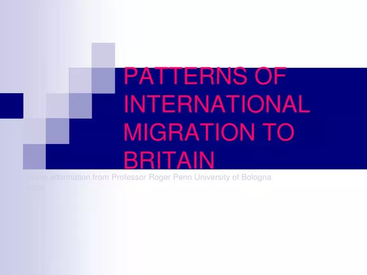 patterns of international migration to britain