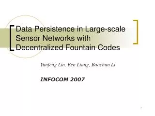 Data Persistence in Large-scale Sensor Networks with Decentralized Fountain Codes