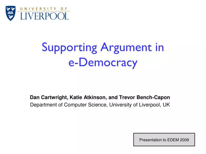 supporting argument in e democracy