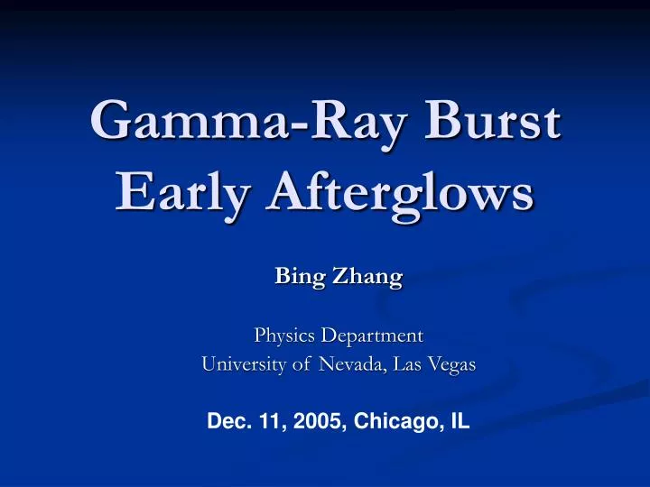 gamma ray burst early afterglows