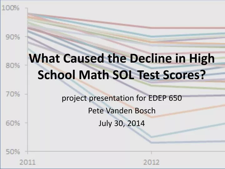 what caused the decline in high school math sol test scores
