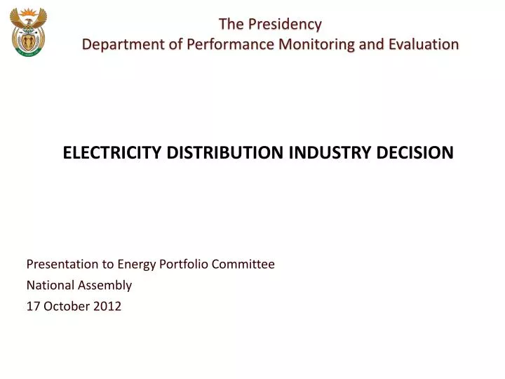 presentation to energy portfolio committee national assembly 17 october 2012