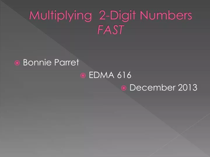 multiplying 2 digit numbers fast